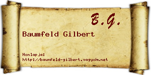 Baumfeld Gilbert névjegykártya